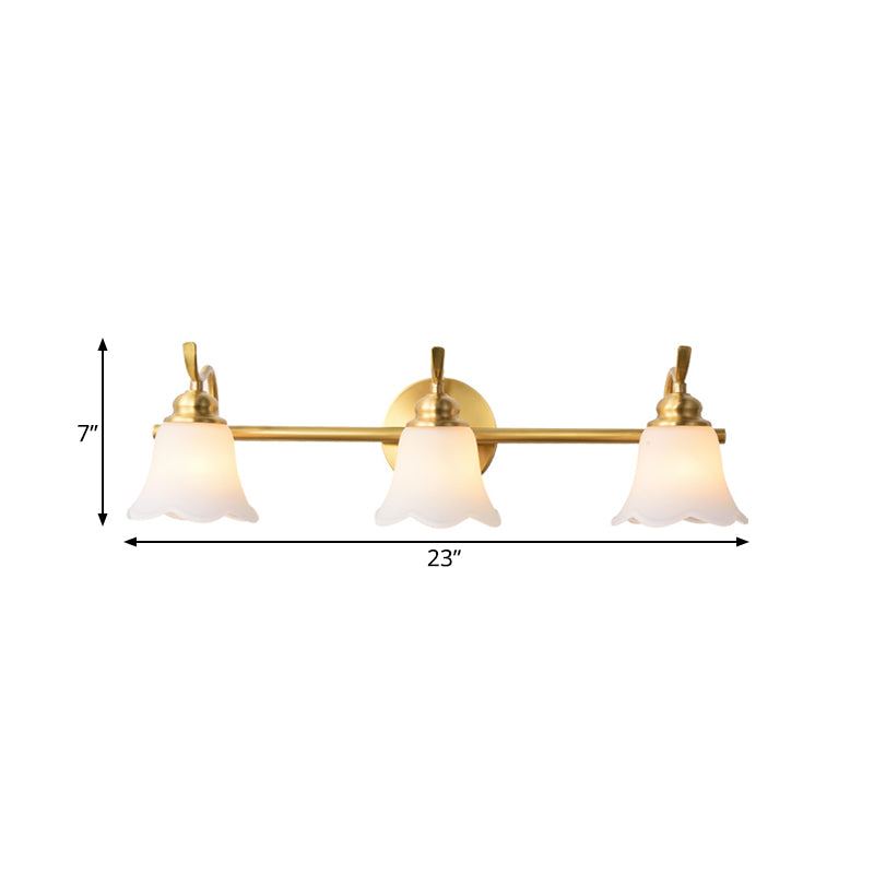 Bloemen Badkamer Wand Wastafel Verlichting Traditionalist Metaal 2/3 Lampen LED Messing Wandverlichting