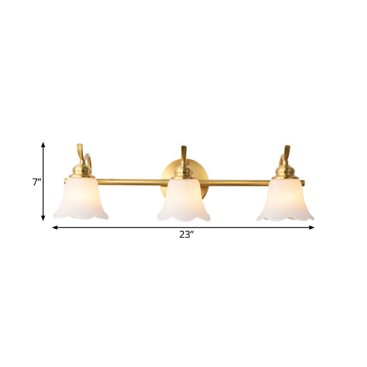 Bloemen Badkamer Wand Wastafel Verlichting Traditionalist Metaal 2/3 Lampen LED Messing Wandverlichting