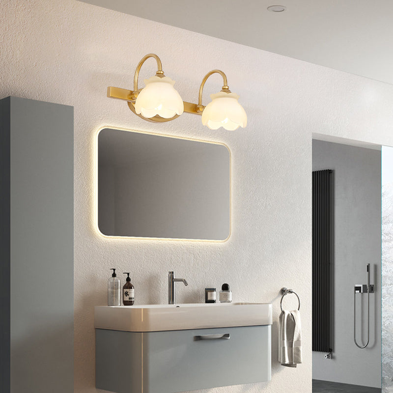 Blossom Badkamer Vanity Spiegel Licht Traditioneel Metaal LED 2/3/4 Koppen Messing Wandlamp