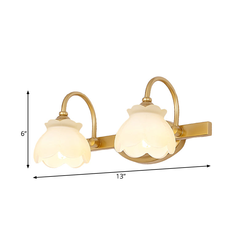 Blossom Badkamer Vanity Spiegel Licht Traditioneel Metaal LED 2/3/4 Koppen Messing Wandlamp