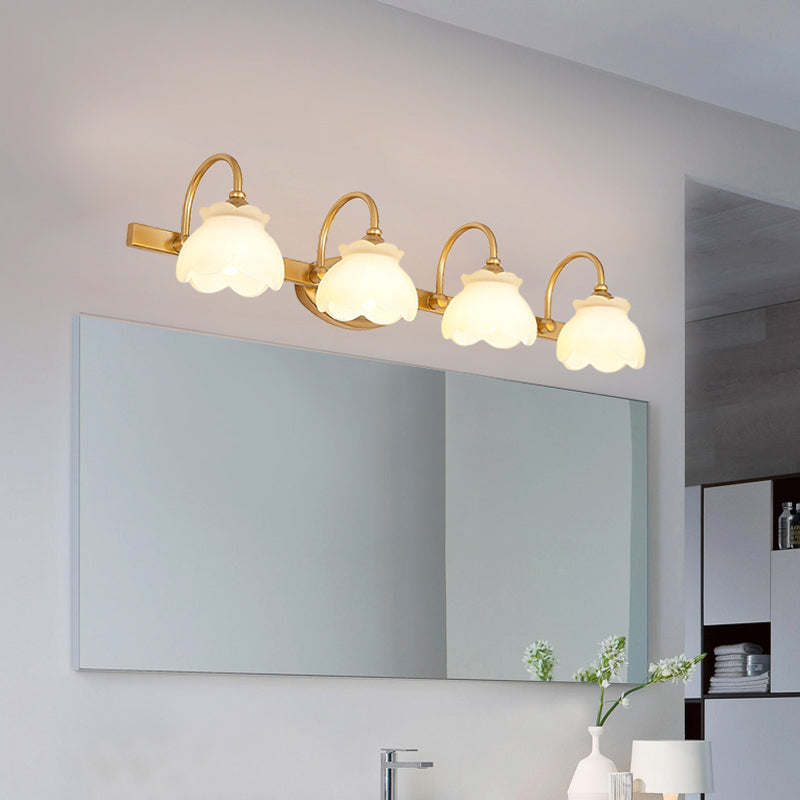 Blossom Badkamer Vanity Spiegel Licht Traditioneel Metaal LED 2/3/4 Koppen Messing Wandlamp