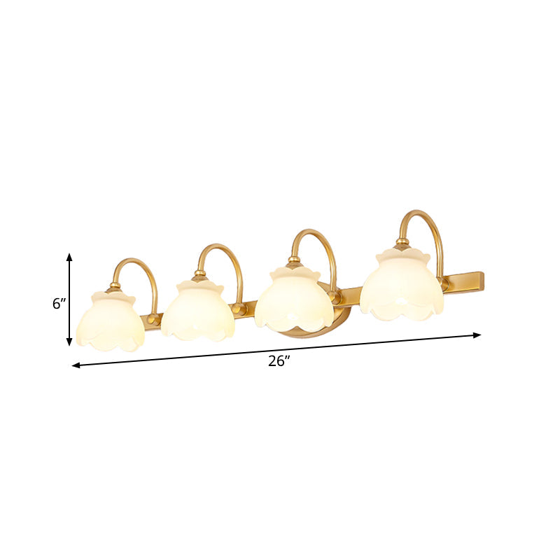 Blossom Badkamer Vanity Spiegel Licht Traditioneel Metaal LED 2/3/4 Koppen Messing Wandlamp