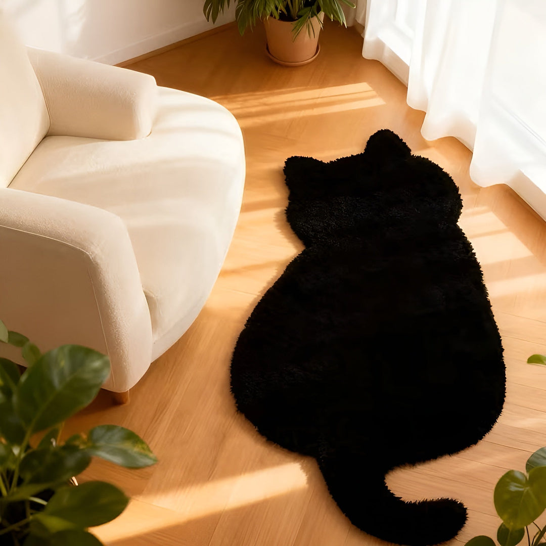 Klein tapijt in kattenvorm – Zacht en gezellig | Perfect voor bank, planken of ladekast