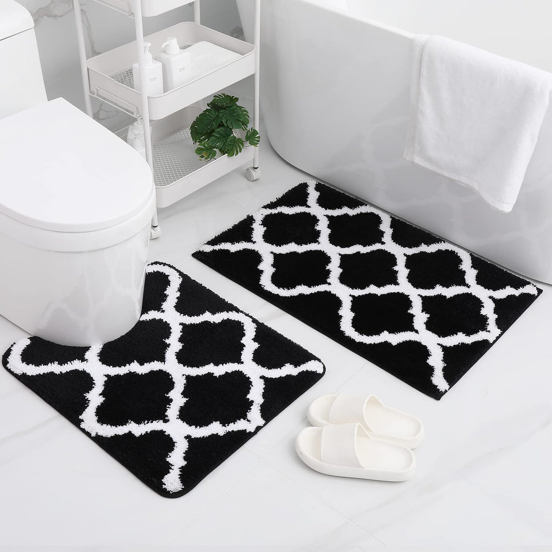 Arosta | Ultra Zachte Shaggy Badmat Set – 2 Delige Antislip Absorberende Vloerkleden