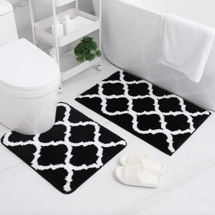 Arosta | Ultra Zachte Shaggy Badmat Set – 2 Delige Antislip Absorberende Vloerkleden
