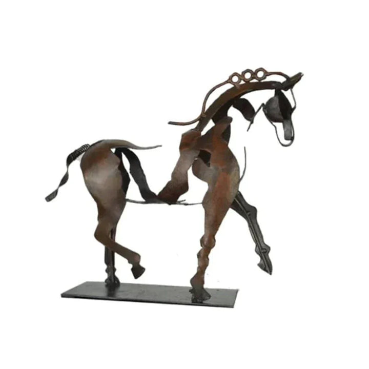 Pferd sculpture - AdonisMetal - Rustieke elegantie - Tijdloos decoratiestuk