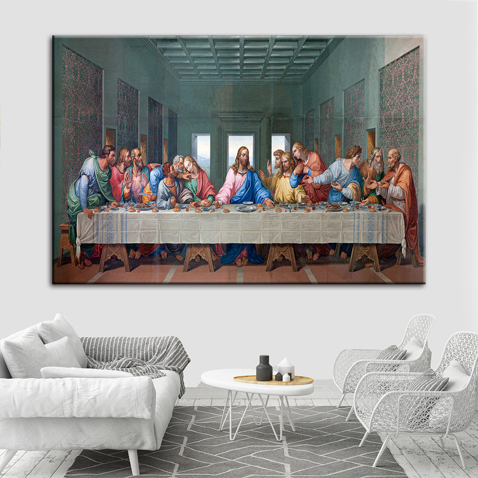 Het Laatste Avondmaal - Canvas Wanddecoratie Schilderij