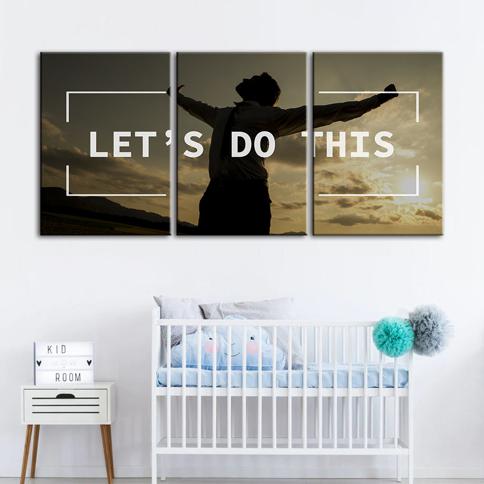 Laten we dit doen 3 stuks - Canvas muurkunst schilderij