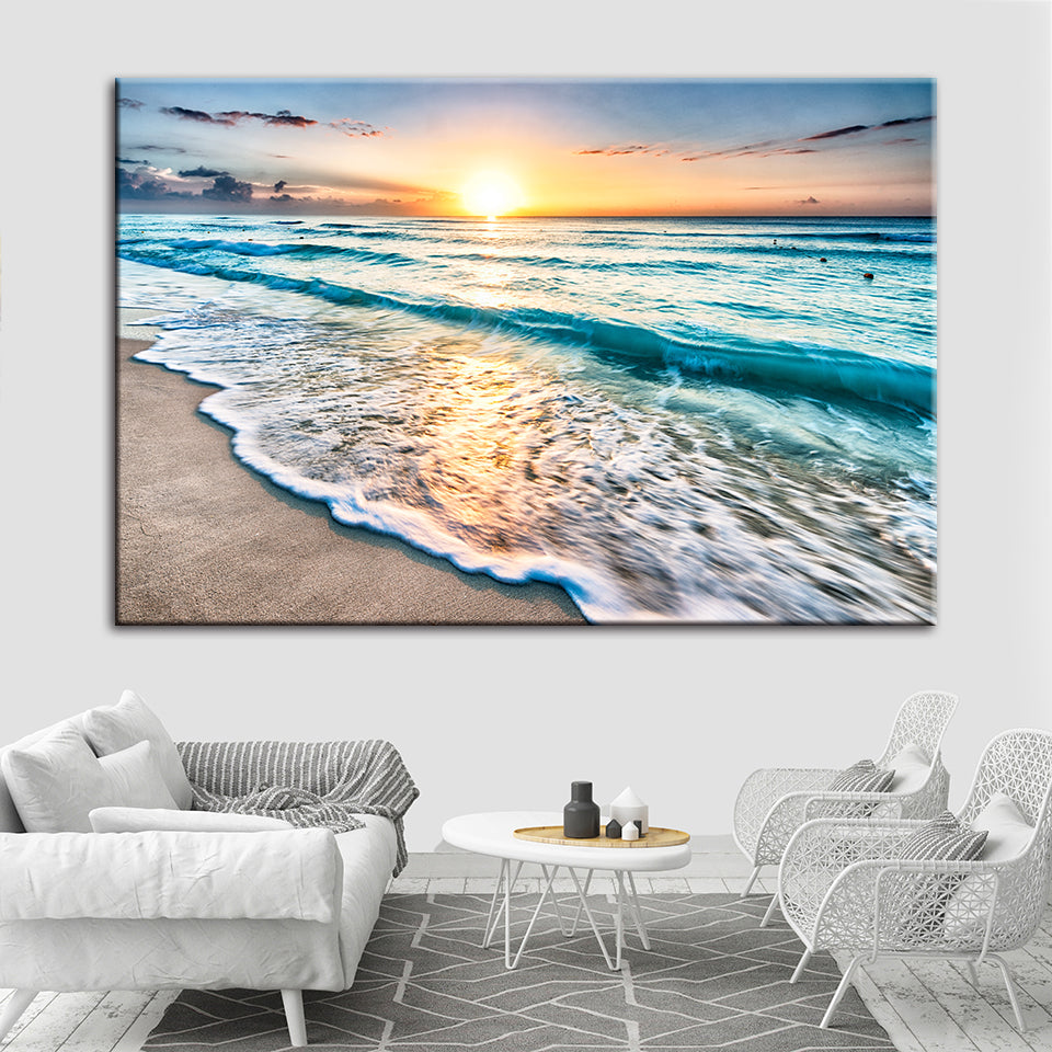 Zonnig Florida Strand - Canvas Wanddecoratie Schilderij