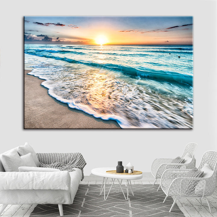 Zonnig Florida Strand - Canvas Wanddecoratie Schilderij