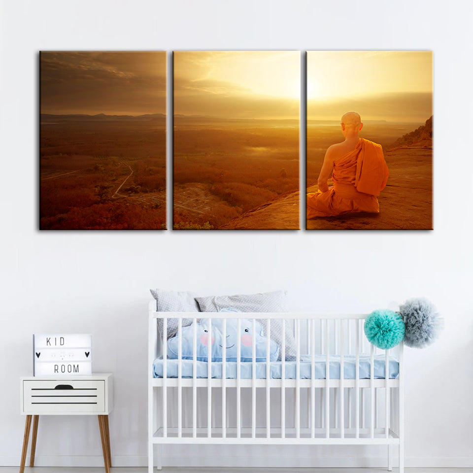 Warm Morning 3 stuk - Canvas Wandkunst Schilderij
