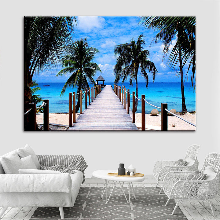 Maldiven vakantie - canvas muurkunst schilderij