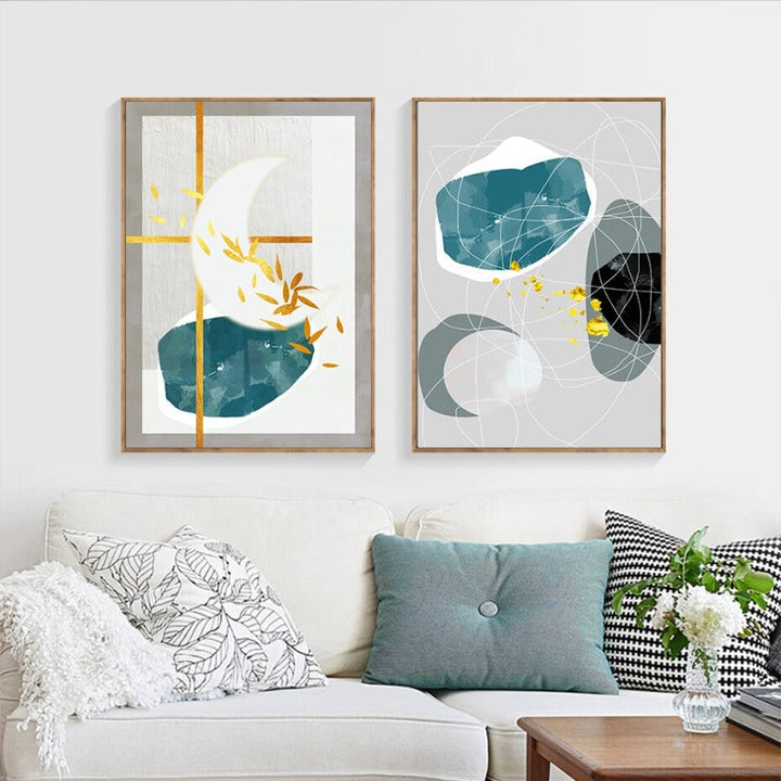 Geometrische Kleurige Ontwerpen - Canvas Muurkunst Schilderij