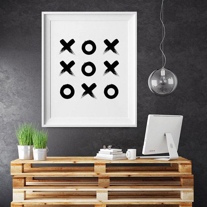 Tic Tac Toe - Canvas Wandkunst Schilderij