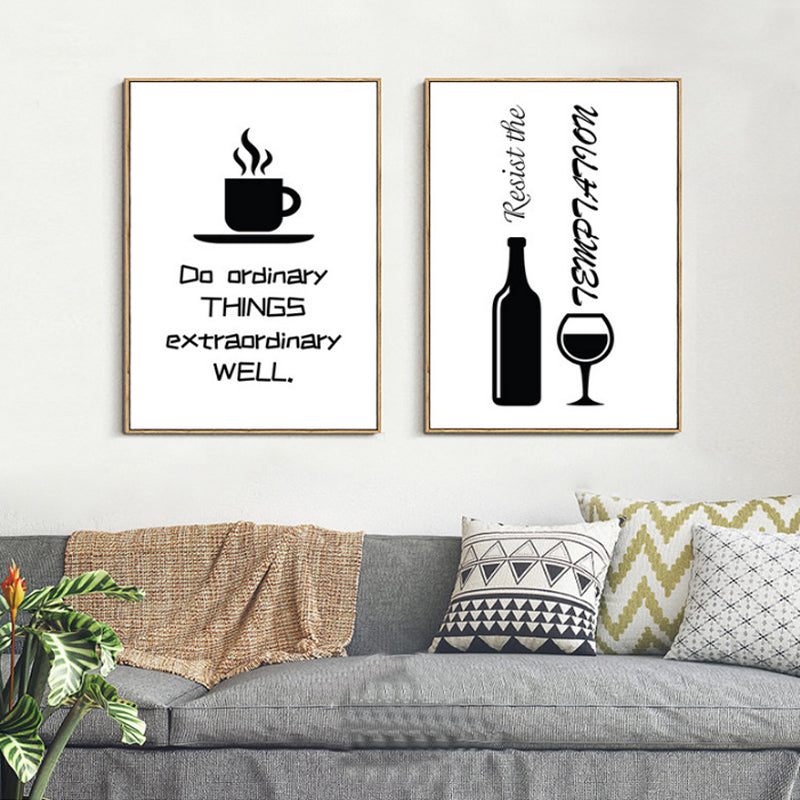 Minimalistische levensmiddelen wijn - canvas wandkunst schilderij