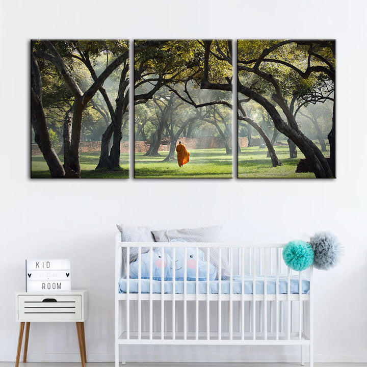 Walk The Earth 3 stuks - Canvas Wandkunst Schilderij