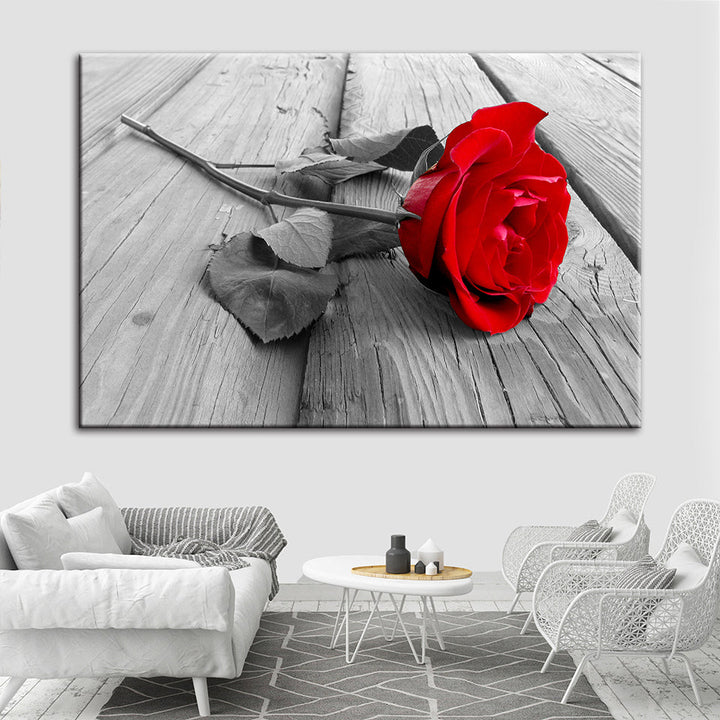 Einsame Rose - Canvas Wandkunst Schilderij