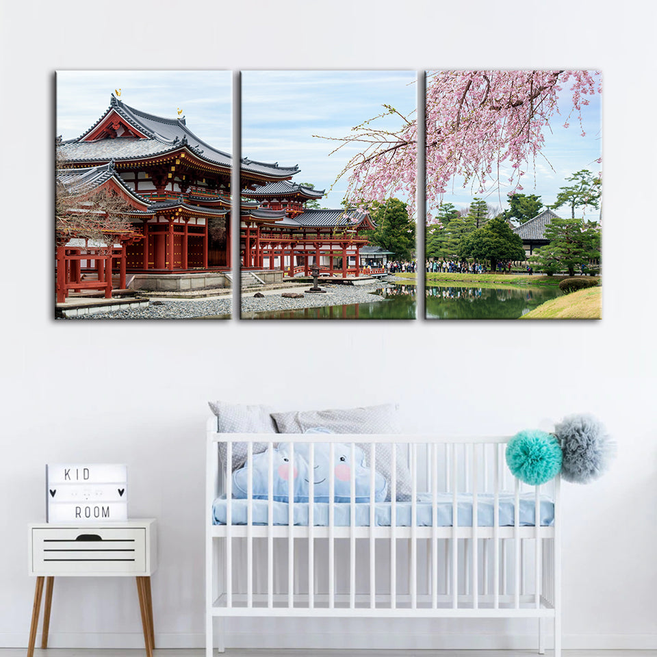 Temple Park 3 Delen - Canvas Muurdecoratie Schilderij