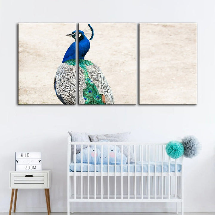 Rock elegante Pfau-Leinwand Wandkunst Schilderij 3 delen