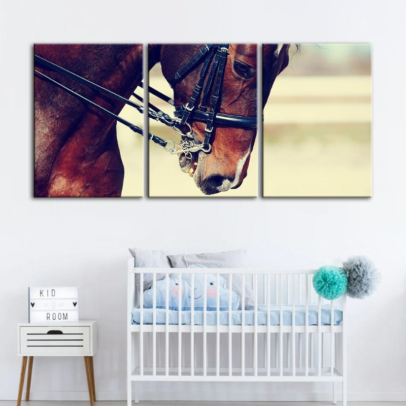 Graceful Halter Paard Canvas Muur Kunst Schilderij 3 Stukken