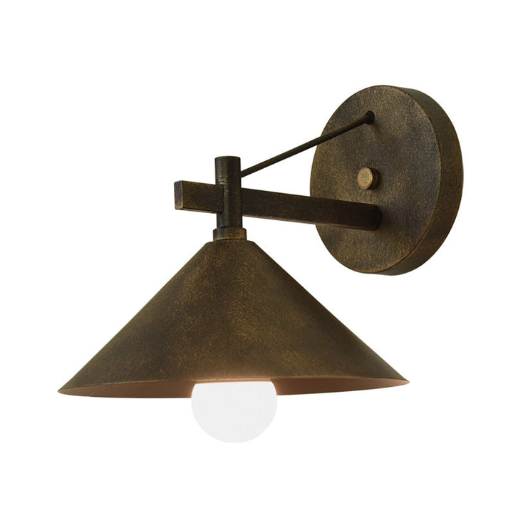 Metaal Kegel Wandlamp Vintage 1 Licht Buitenwandverlichting Lamp in Zwart/Antiek Messing/Oud Zilver