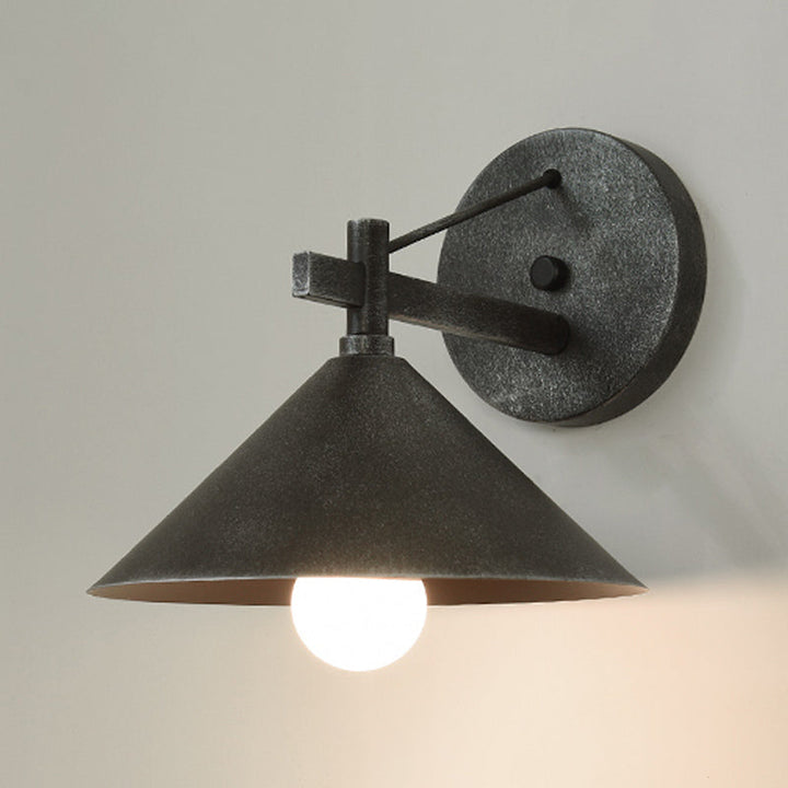 Metaal Kegel Wandlamp Vintage 1 Licht Buitenwandverlichting Lamp in Zwart/Antiek Messing/Oud Zilver