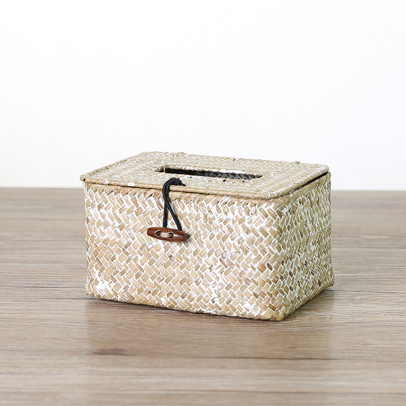 Handwoven storage box with practical lid