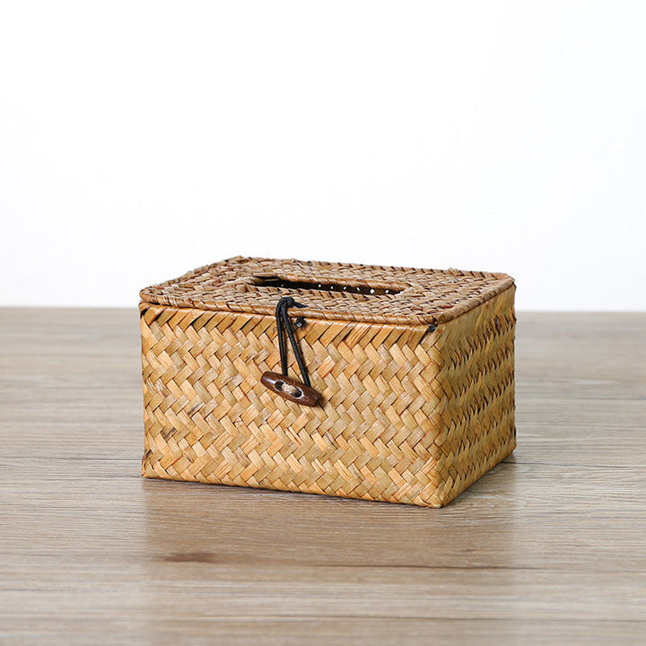 Handwoven storage box with practical lid