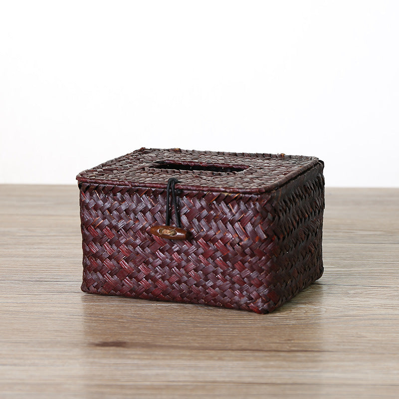 Handwoven storage box with practical lid