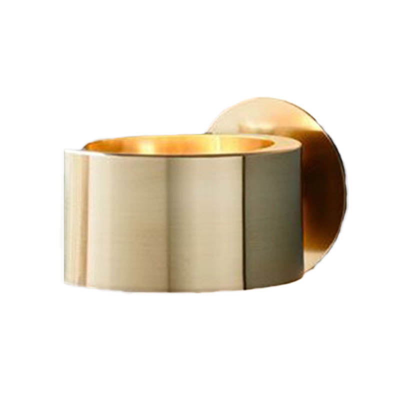 Drum Wandgemonteerde Lamp Minimalistisch Metaal 1 Kop Woonkamer Wandverlichtingselement in Goud