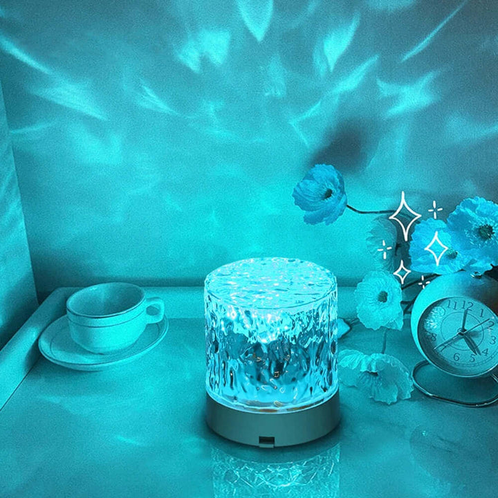Kristal lamp watergolven projector nachtlamp decoratie thuis slaapkamer esthetische sfeer vakantiecadeau zonsonderganglichten huisdecoratie