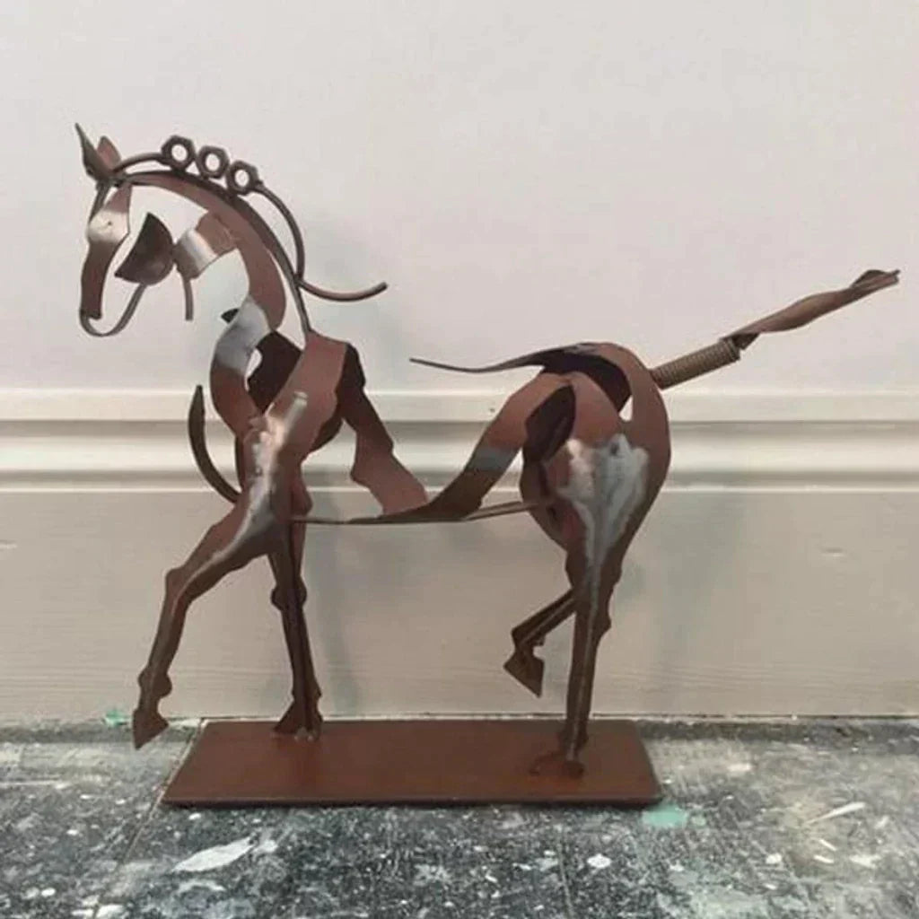 Pferd sculpture - AdonisMetal - Rustieke elegantie - Tijdloos decoratiestuk