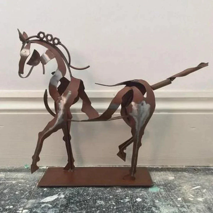 Pferd sculpture - AdonisMetal - Rustieke elegantie - Tijdloos decoratiestuk
