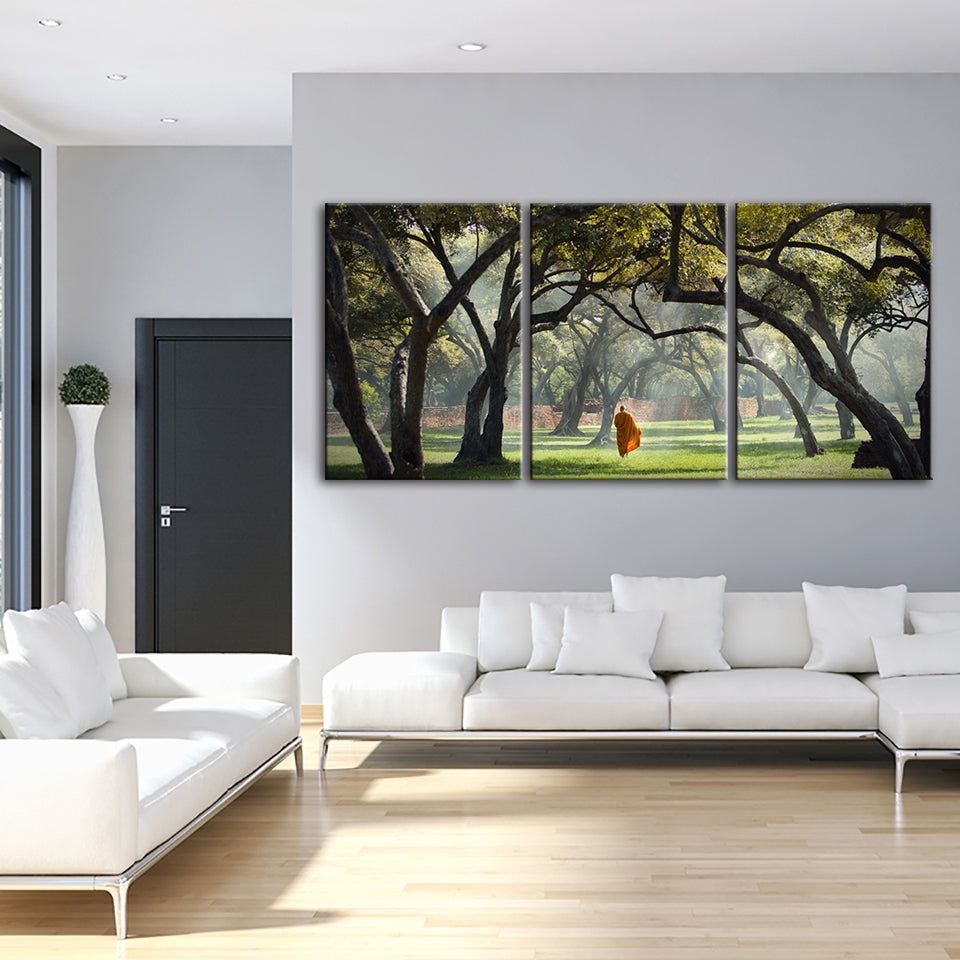 Walk The Earth 3 stuks - Canvas Wandkunst Schilderij