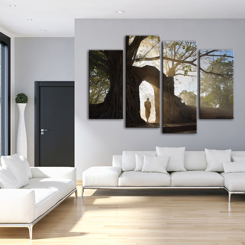 Under The Arch 4 Stuks - Canvas Muurkunst Schilderij