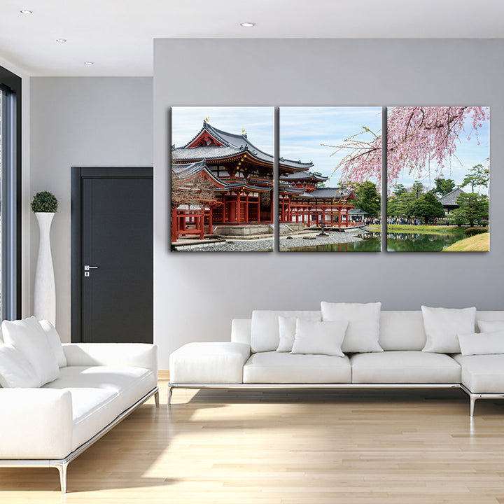 Temple Park 3 Delen - Canvas Muurdecoratie Schilderij