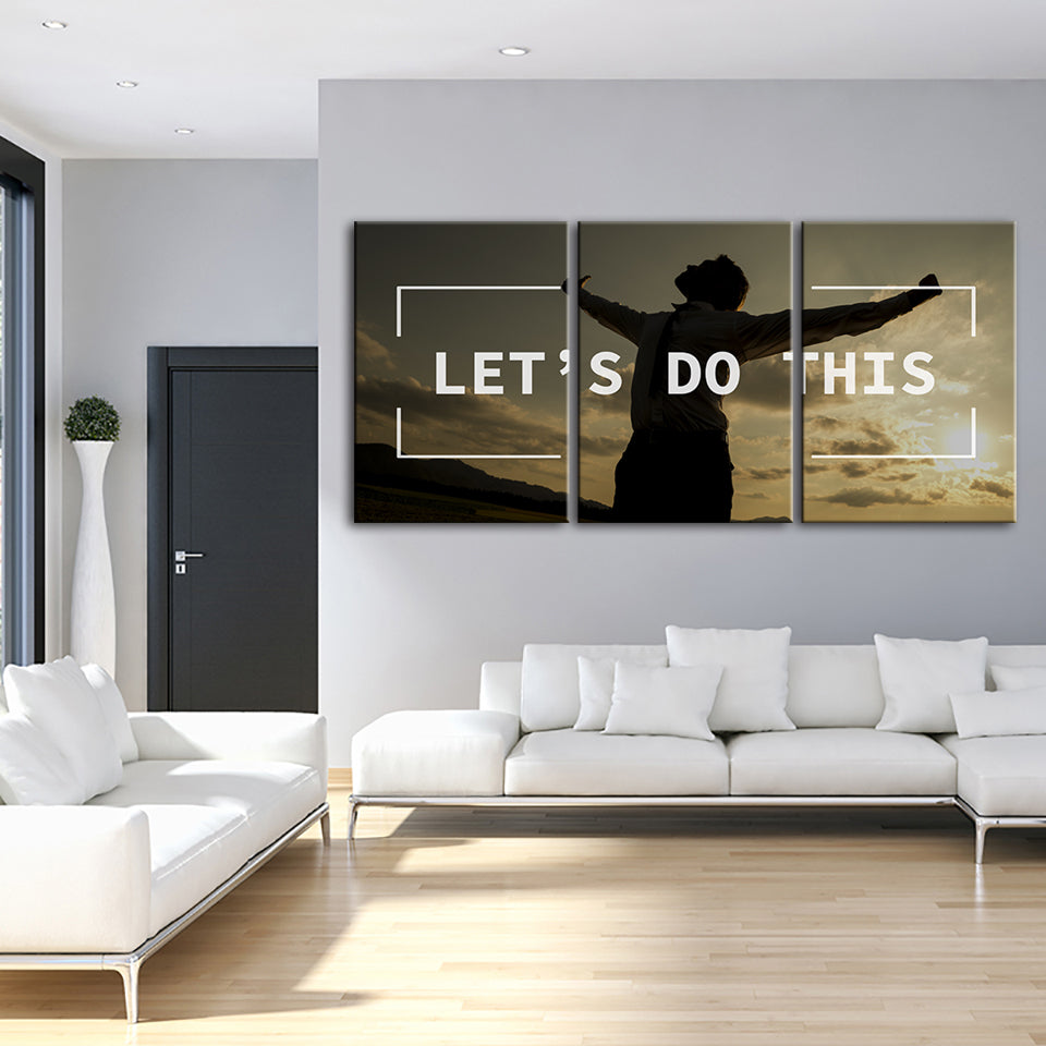 Laten we dit doen 3 stuks - Canvas muurkunst schilderij