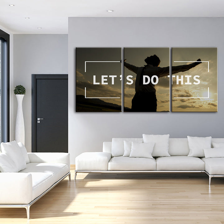 Laten we dit doen 3 stuks - Canvas muurkunst schilderij