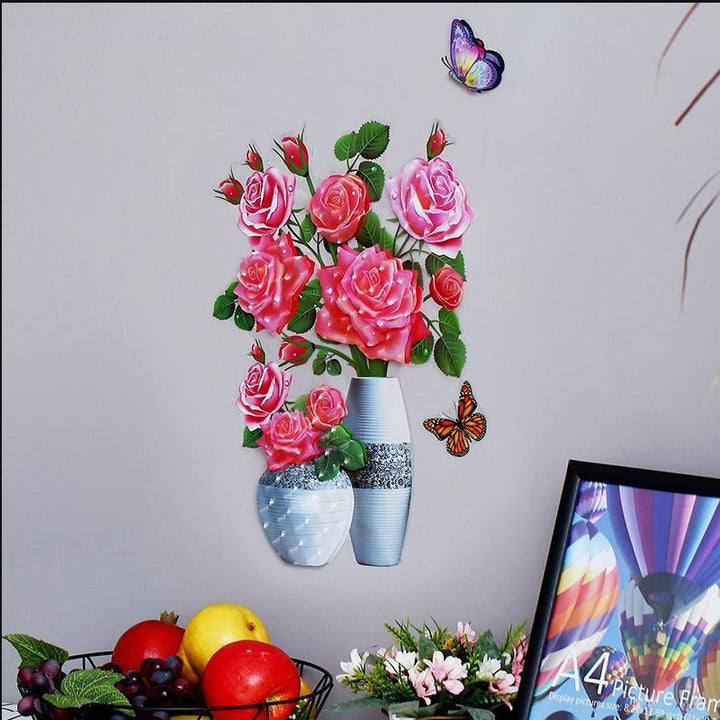 3D Vaasje Muur Sticker