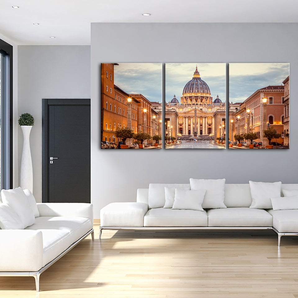 Fresh Palace 3 stuk - Canvas Wandkunst Schilderij