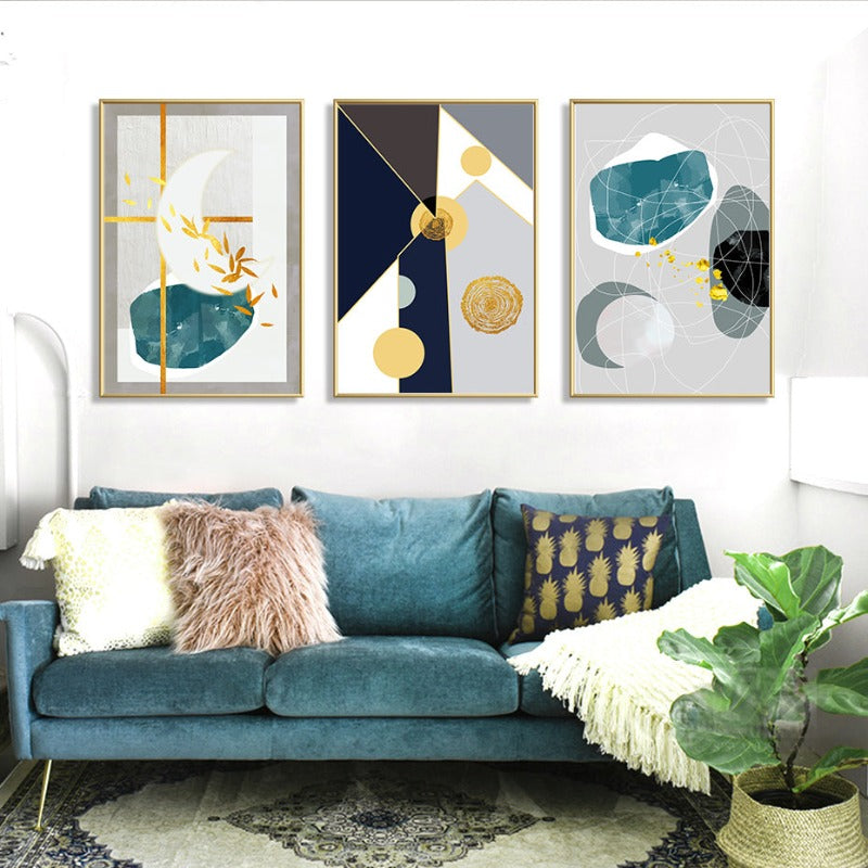 Geometrische Kleurige Ontwerpen - Canvas Muurkunst Schilderij