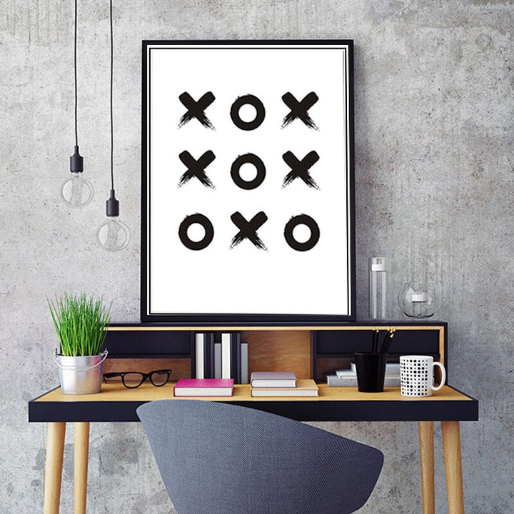 Tic Tac Toe - Canvas Wandkunst Schilderij