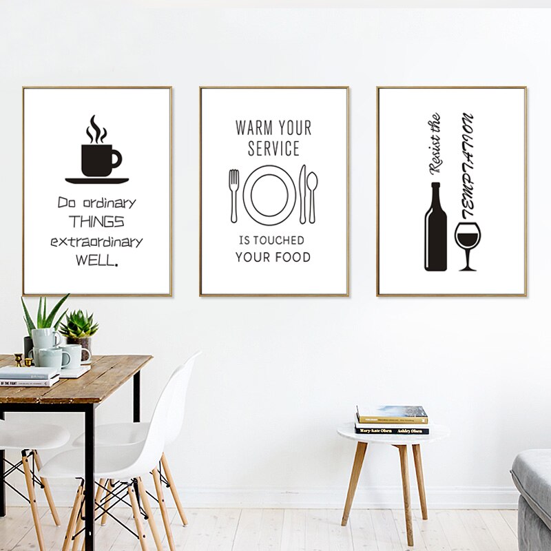 Minimalistische levensmiddelen wijn - canvas wandkunst schilderij