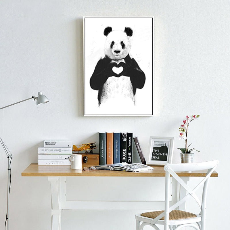 Lustiger Boxkampf-Panda Dier Banksy - Canvas Wandkunst Schilderij