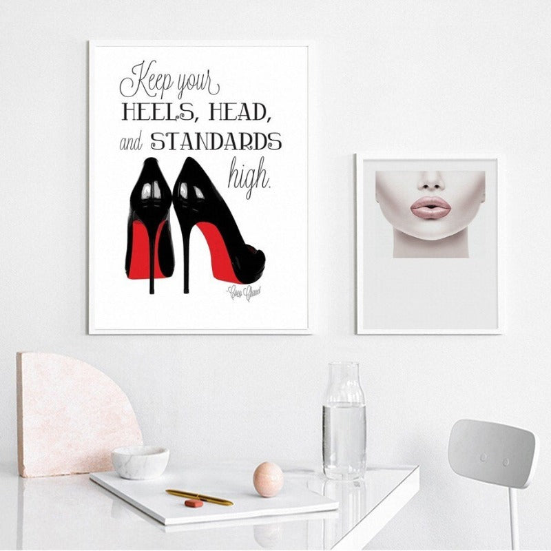 Fashion Makeup Girl Decoratieve - Canvas Wandkunst Schilderij