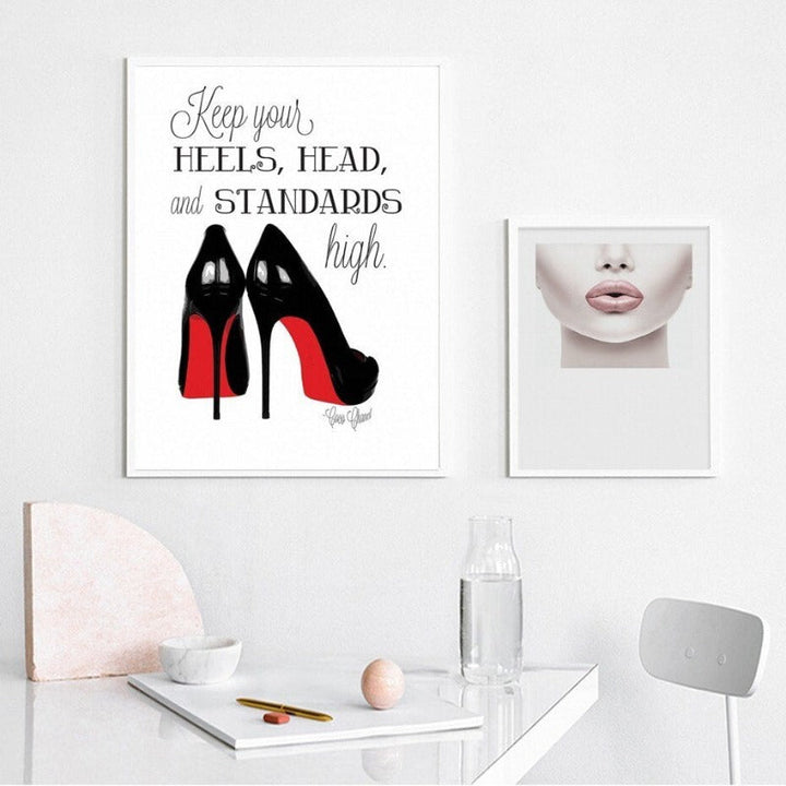 Fashion Makeup Girl Decoratieve - Canvas Wandkunst Schilderij
