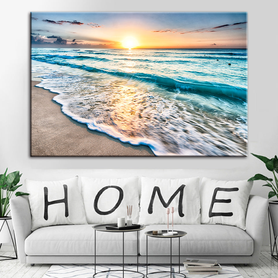 Zonnig Florida Strand - Canvas Wanddecoratie Schilderij