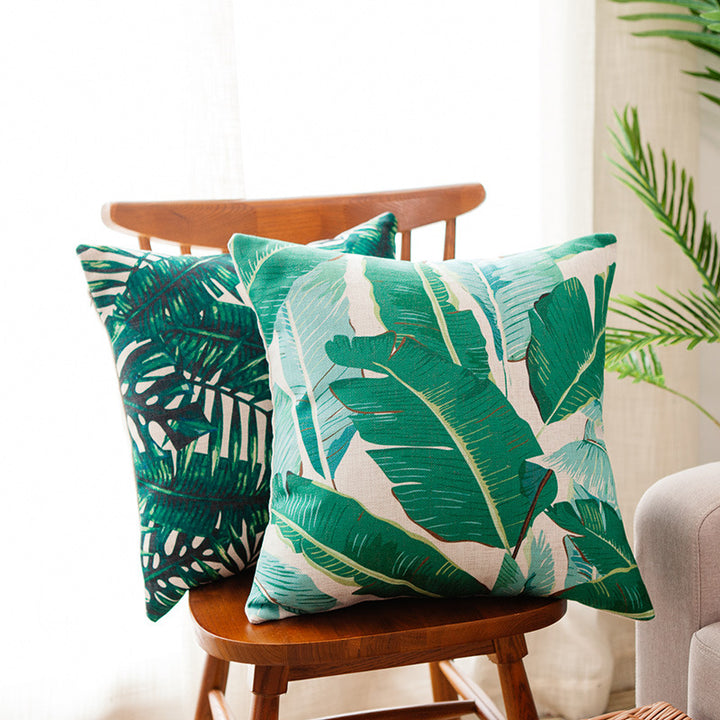 Tropisch Bladprint Decoratieve Kussen