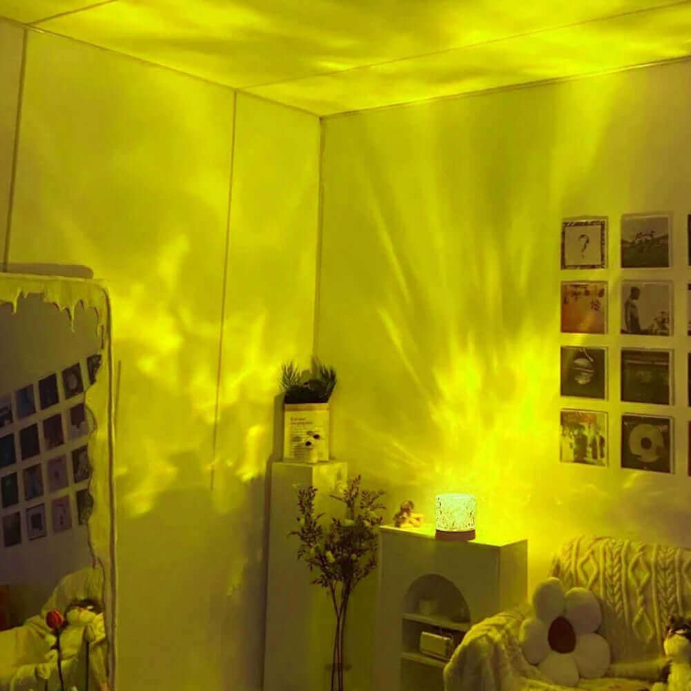 Kristal lamp watergolven projector nachtlamp decoratie thuis slaapkamer esthetische sfeer vakantiecadeau zonsonderganglichten huisdecoratie