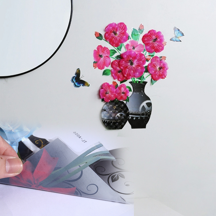 3D Vaasje Muur Sticker